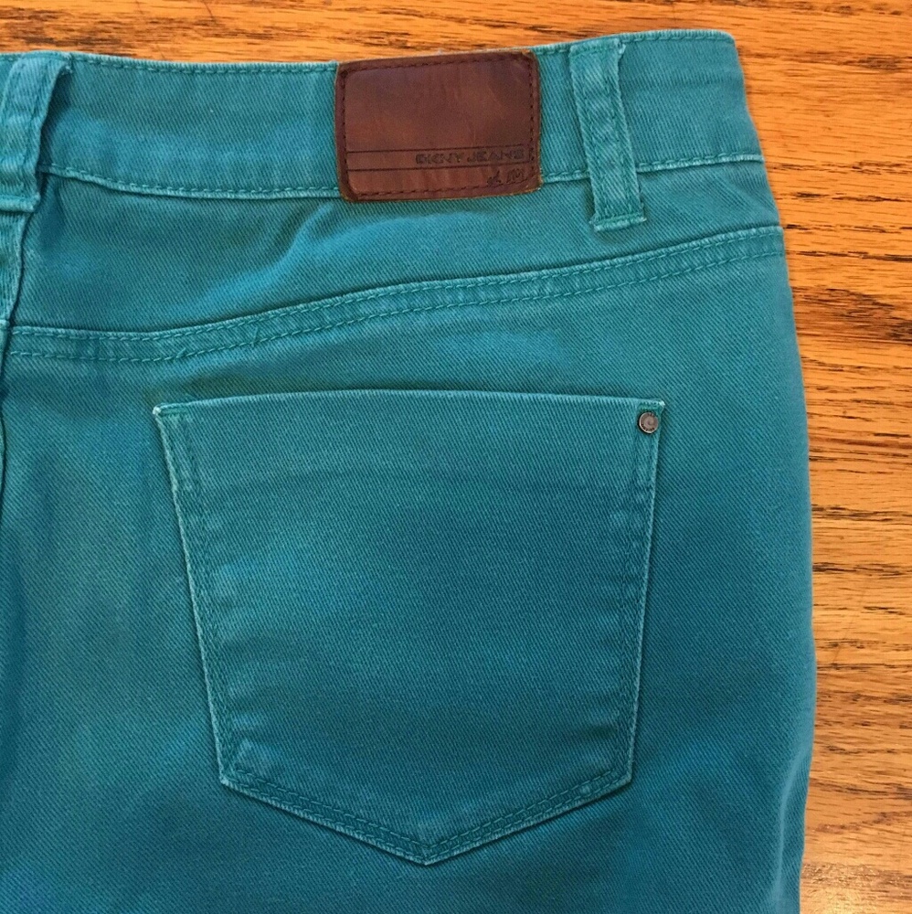DKNY Soho Skinny Teal Jeans